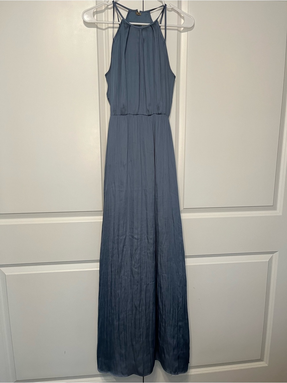 H&M Slate Blue Satin Feel Formal Dress